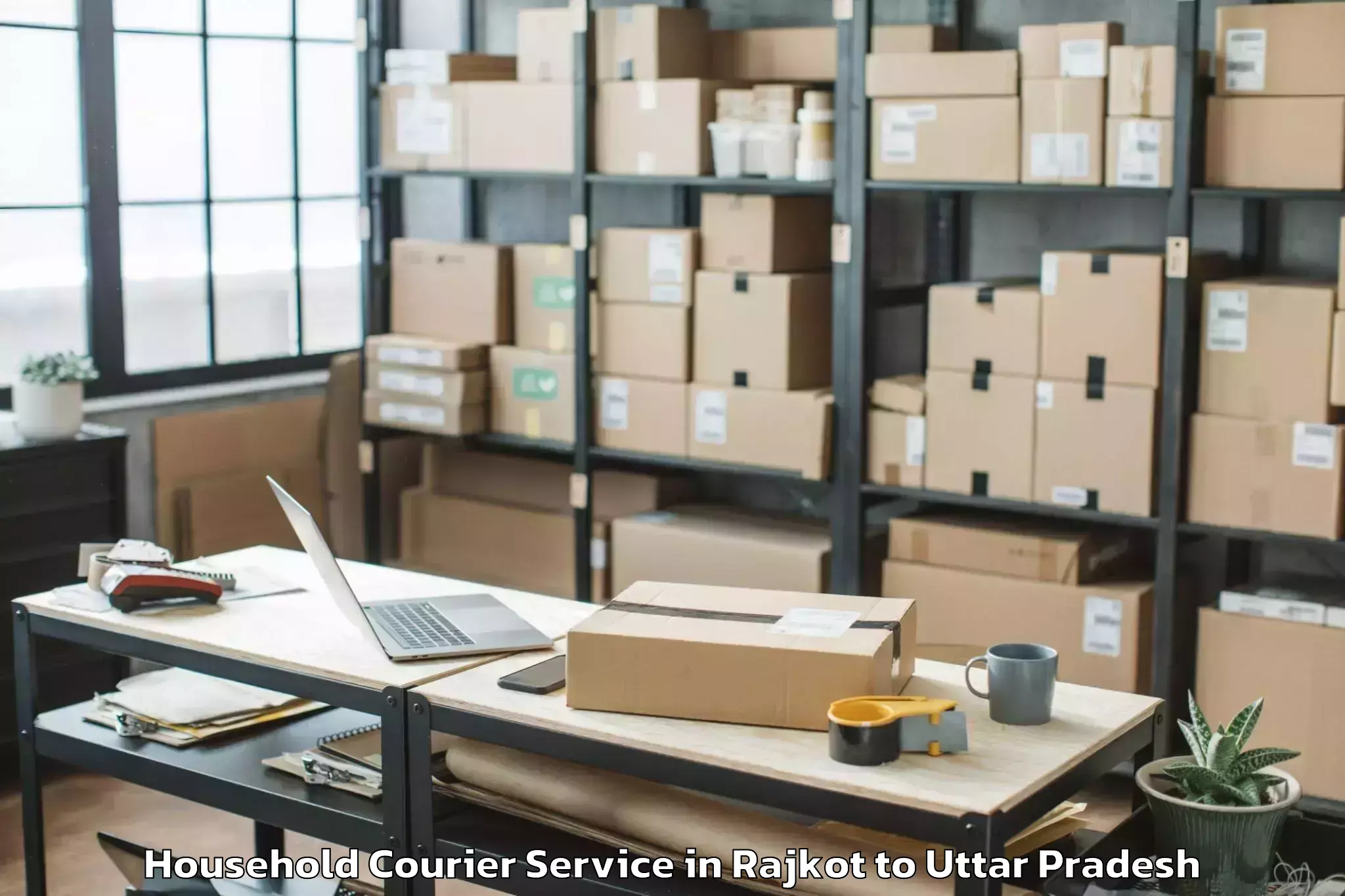 Book Rajkot to Azamgarh Household Courier